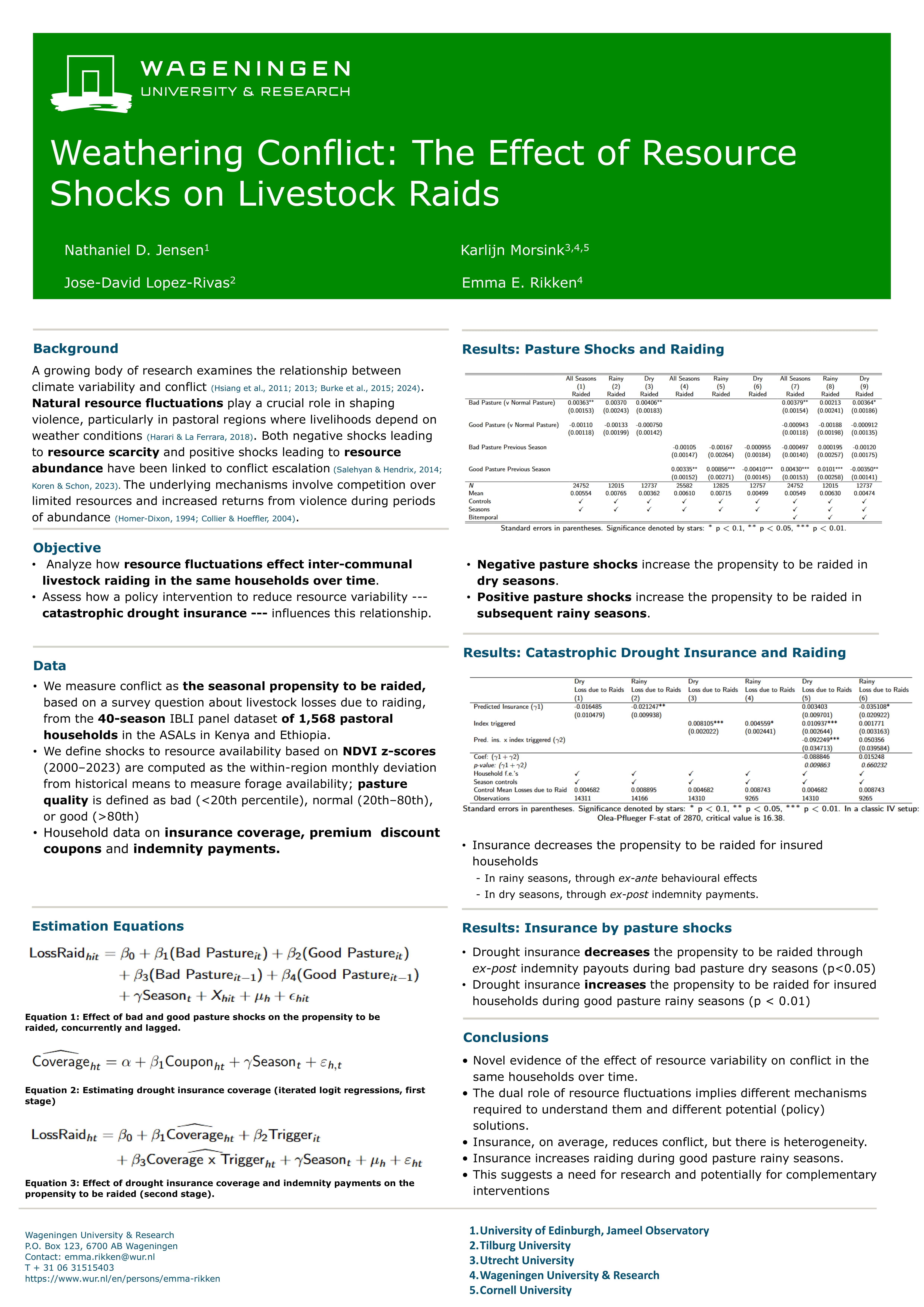 Weathering Conflict: The Effect of Resource Shocks on Livestock Raids